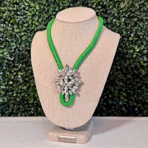 Stella & Dot Green Crystal Statement Necklace - Women Jewelry